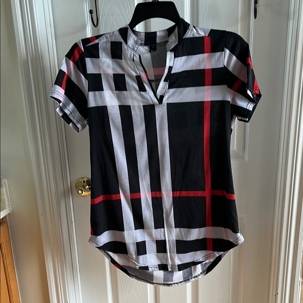 Women’s Black and Red Checkered Shirt